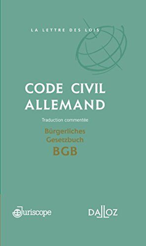 Gwendoline Lardeux Code Civil Allemand : Bürgerliches Gesetzbuch (Bgb)