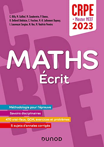 Madeleine Vaultrin-Pereira Concours Professeur Des Écoles - Mathématiques - Ecrit - Crpe 2023 - Master Meef: Ecrit / Admissibilité (2023)