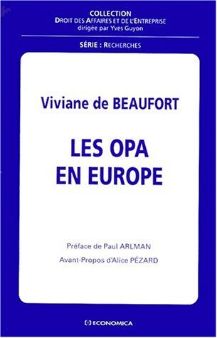 Beaufort, Viviane de Les Opa En Europe (Droit Des Affaires)