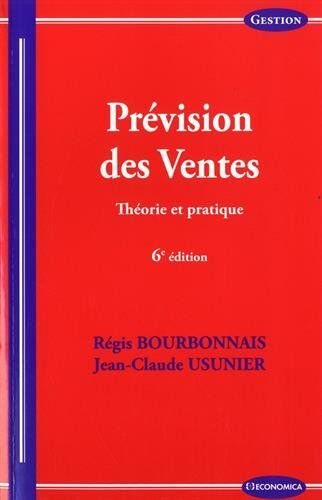 Régis Bourbonnais Prevision Des Ventes, 6e Ed.