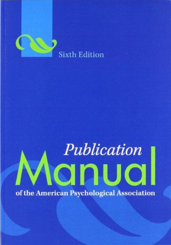 Publication Manual Of The American Psychological Association