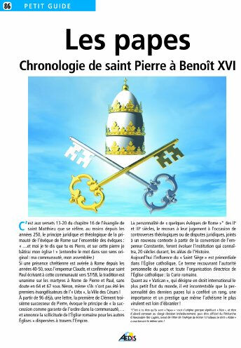 Les papes : chronologie de saint Pierre à Jean-Paul II collectif Aedis