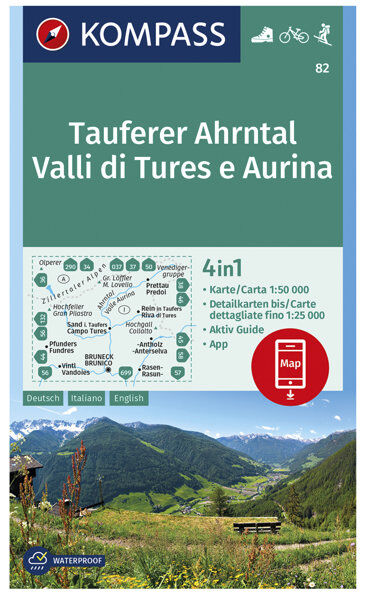 Kompass Carta N. 082 Valli di Tures e Aurina - 1:50.000