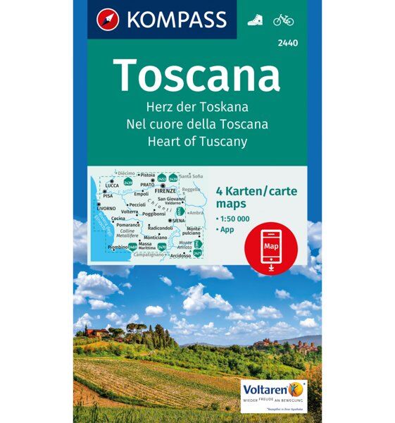Kompass Carta N.2440: Nel cuore della Toscana 1:50.000 - set di 4 cartine