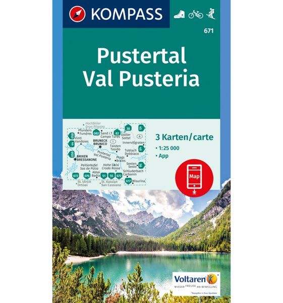 Kompass Carta N.671: Val Pusteria 1:25.000
