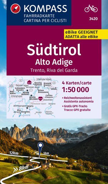 Kompass Carta N.3420 Südtirol Alto Adige - 1:50.000