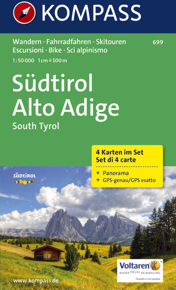 Kompass Alto Adige - Set 4 carte N.699