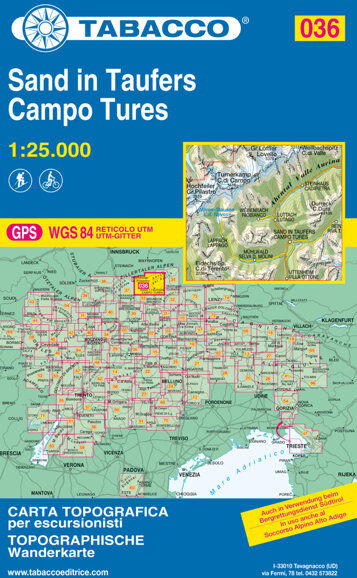 Tabacco Carta N.036 Campo Tures - 1:25.000