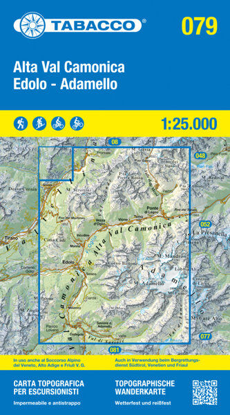 Tabacco Carta N.079 Alta Val Camonica Edolo / Adamello - 1:25.000