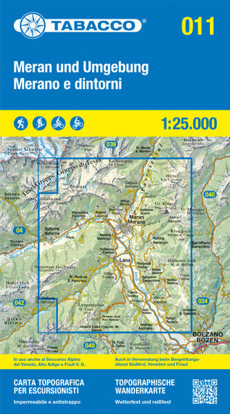 Tabacco Carta N.011 Merano e dintorni - 1:25.000