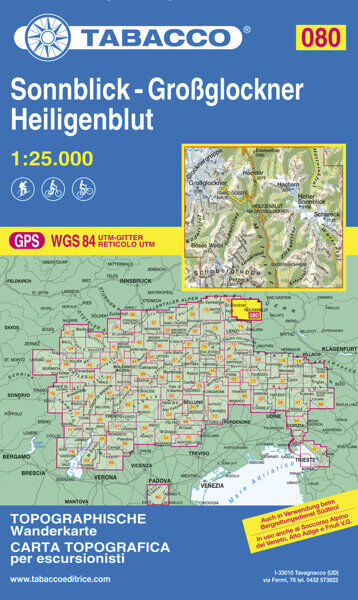 Tabacco Carta N.80 - Sonnblick - Großglockner Heiligenblut - 1:25.000