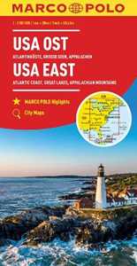 Marco Polo USA East Map: Atlantic Coast, Great Lakes and Appalachian Mountains