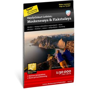 Calazo HØYFJELLSKART LOFOTEN: MOSKENESØYA & FLAKSTADØYA 1:30.000  NoColor