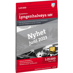 Calazo förlag Høyfjellskart Lyngenhalvøya sør 1:25.000 Nocolour OneSize, NoColour