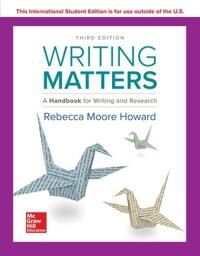 Howard, Rebecca Moore ISE Writing Matters: A Handbook for Writing and Research 3e TABBED (1260098680)