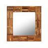 S/marca Espelho de Parede em Madeira Recuperada Maciça 60 x 60 cm