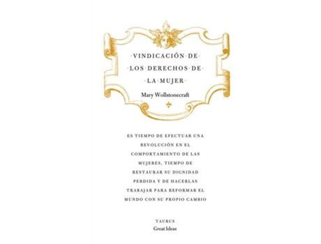 Taurus Livro Vindicacion De Los Derechos De La Mujer de Mary Wollstronecraft (Espanhol)