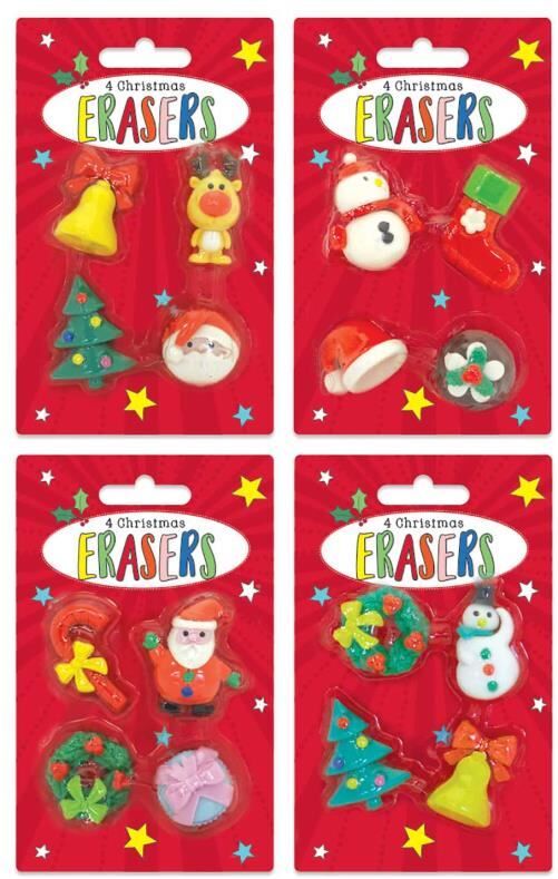 Tallon 4 Christmas Shaped Erasers