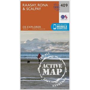 Ordnance Survey Explorer Active 409 Rasaay, Rona & Scalpay Map With Digital Version - Orange, Orange One Size