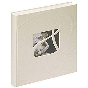 walther Design Photo Album White 28 x 30,5 cm Linen Cover with Cover Punching, wedding Album Ti amo UH-122