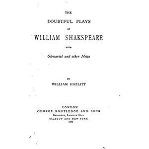 Antique The Doubtful Plays of William Shakspeare