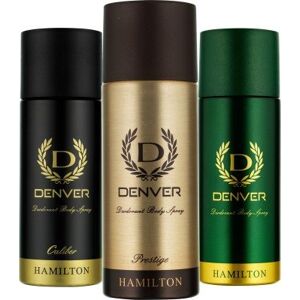 Denver Hamilton, Prestige and Caliber Deo Combo (Pack of 3) Deodorant Spray - For Men(165 ml)(Ship from India)