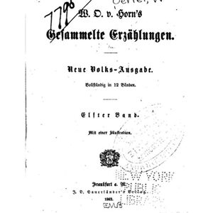 Antique W.O. v. Horn's pseud. gesammelte Erzählungen (German Edition)