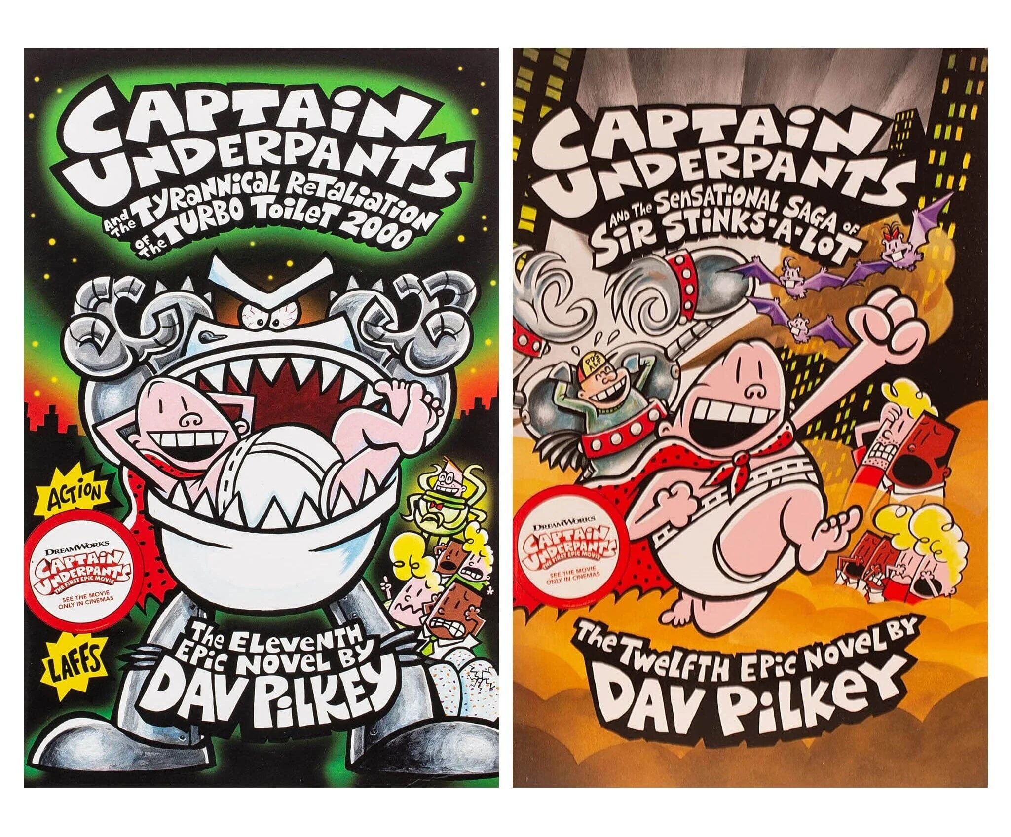 Captain Underpants Book 11 & 12 By Dav Pilkey 2 Books Collection Set - Ages 7-9 - Paperback Scholastic