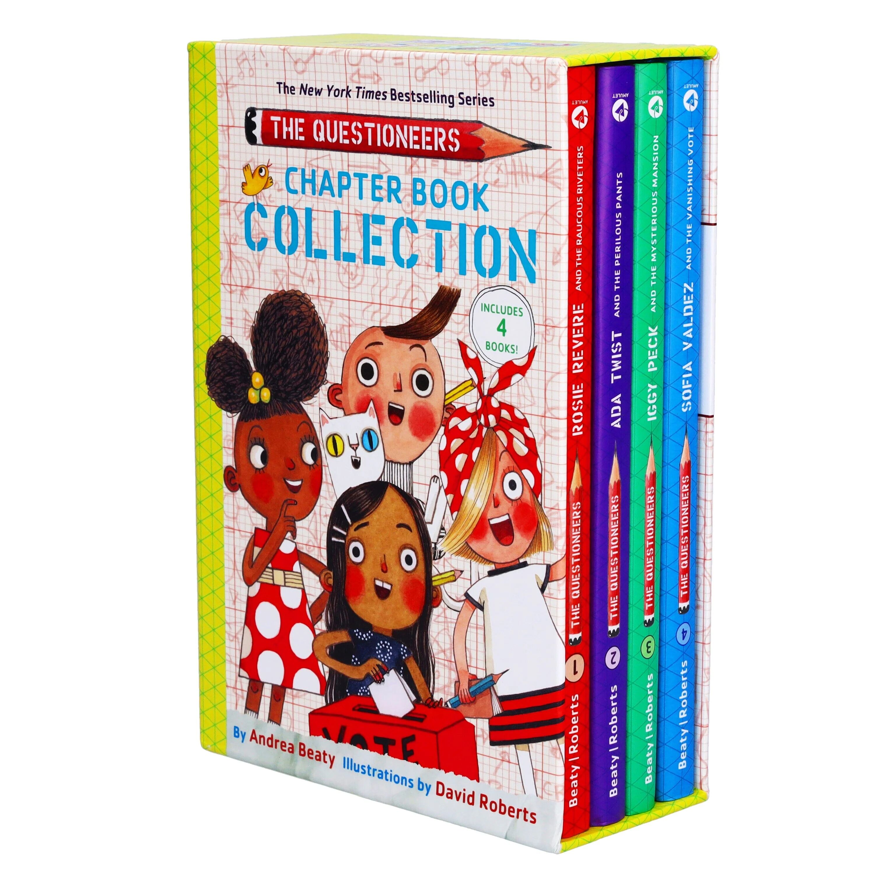 Questioneers Chapter Book Collection by Andrea Beaty & David Roberts 4 Books Collection Set - Ages 6-9 - Hardback Amulet Books