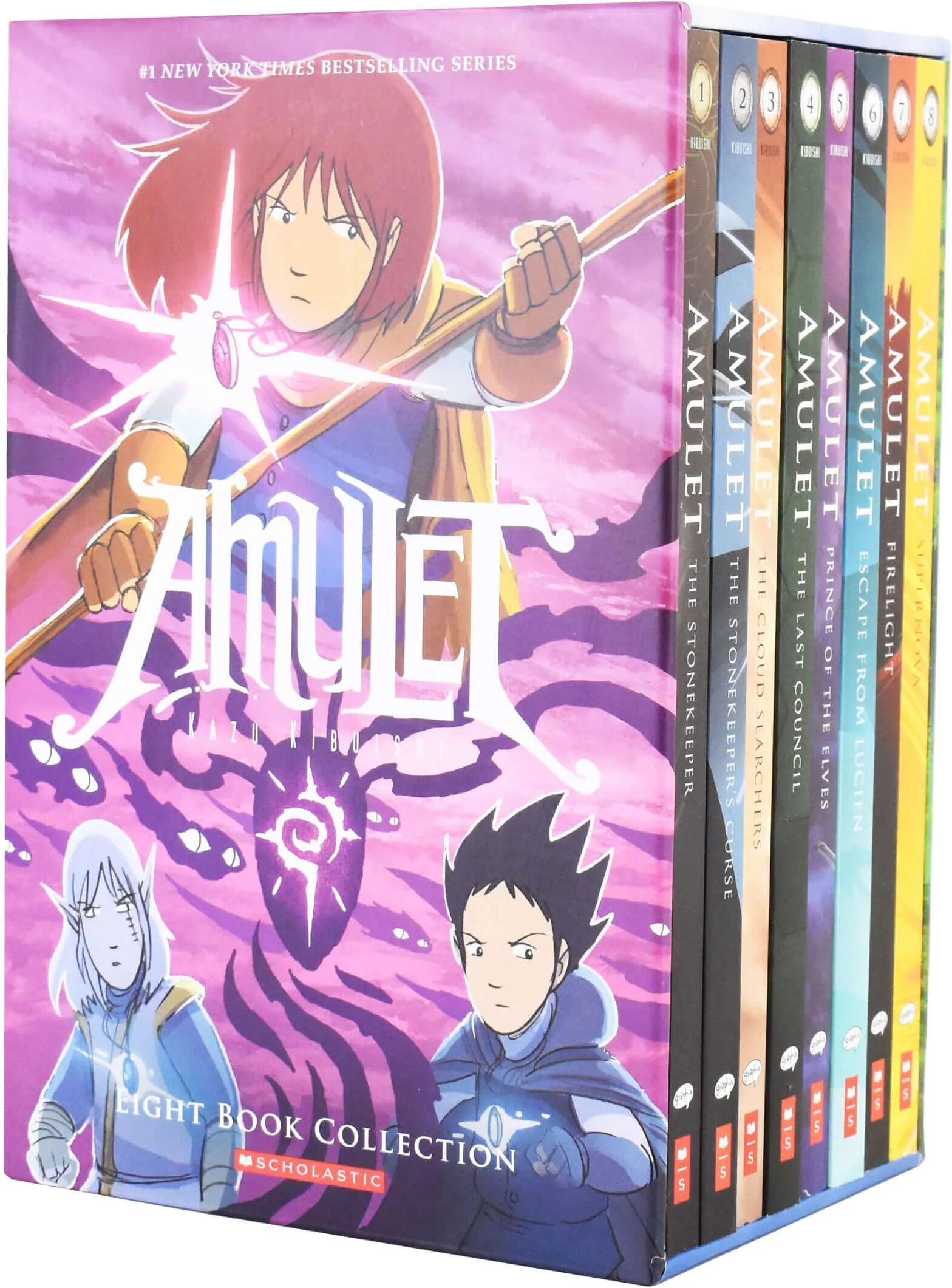 Amulet 8 Books Graphic Novel Box Set By Kazu Kibuishi - Age 9-14 - Paperback Scholastic