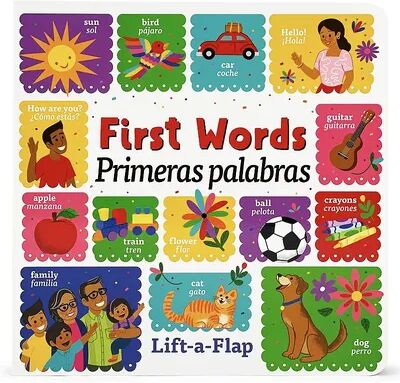 Unbranded First Words Bilingual English & Spanish Lift-a-Flap Children's Book, Multicolor