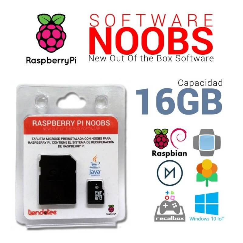 Raspberry Pi SOFTWARE NOOBS PREINSTALADO EN MICROSD 16GB PARA RASPBERRY PI