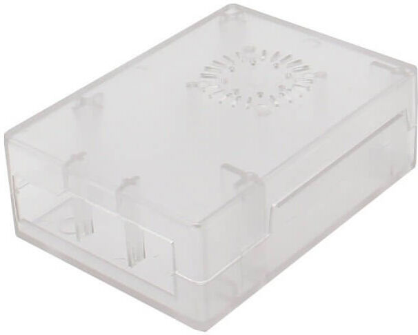 tiendatec CAJA RECTA TRANSLUCIDA CON SOPORTE VENTILADOR PARA RASPBERRY PI