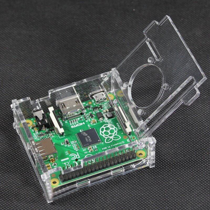 tiendatec CAJA ACRILICA DIY CON SOPORTE VENTILADOR PARA RASPBERRY PI 3 A+