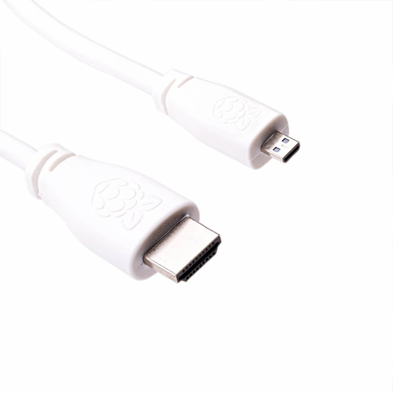 Raspberry Pi CABLE MICRO HDMI (TIPO D) 1M. BLANCO OFICIAL RASPBERRY PI