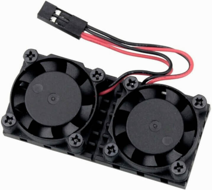 tiendatec DISIPADOR DOBLE VENTILADOR PARA RASPBERRY PI