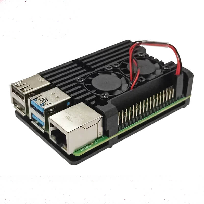 tiendatec CAJA COFRE ALTA DISIPACION CON DOS VENTILADORES PARA RASPBERRY PI 4