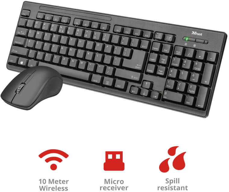 Trust ZIVA WIRELESS COMBO TECLADO+RATON MULTIMEDIA