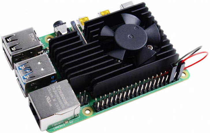 tiendatec DISIPADOR CALOR XXL CON VENTILADOR PARA RASPBERRY PI 4