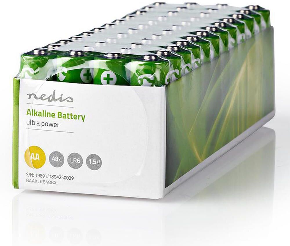 Nedis Pilhas Alcalinas AA 1,5 V 48 Unidades