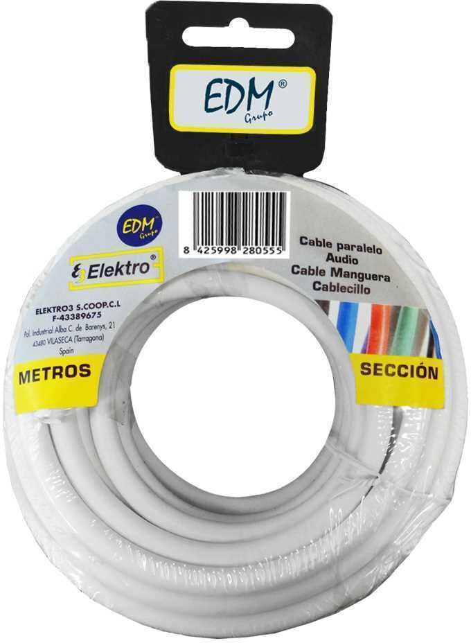 EDM Cabo Redondo 3x1mm Branco 10mts