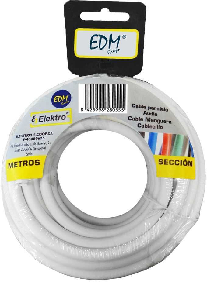 EDM Cabo Redondo 3x1,5mm Branco 10mts