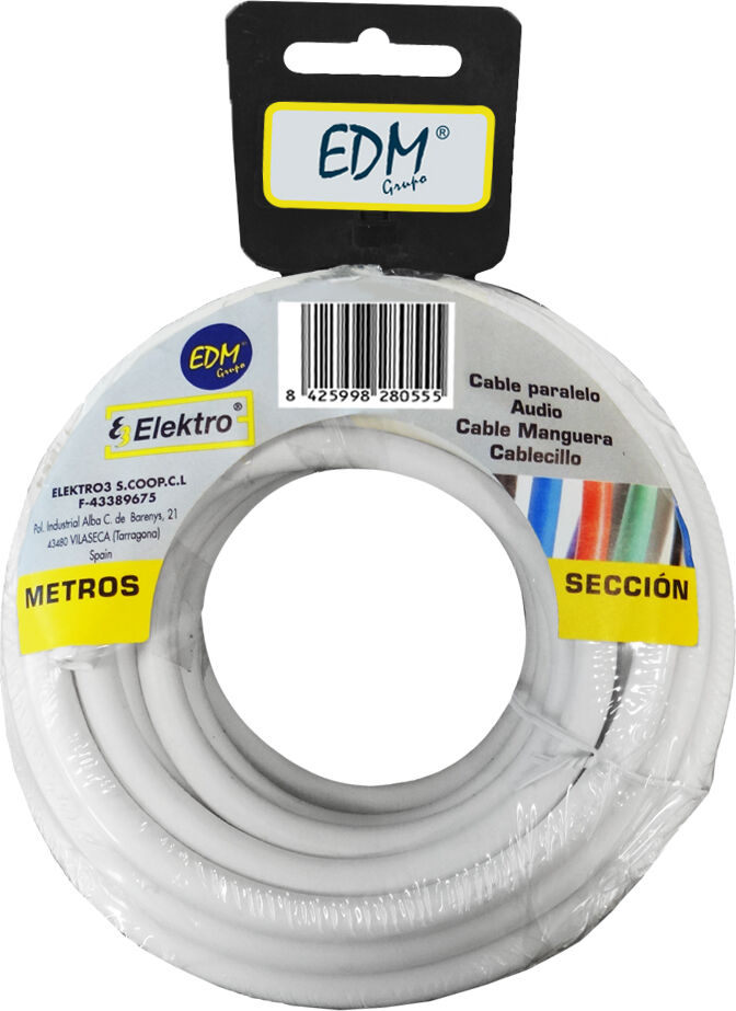 EDM Cabo Redondo 3x2,5mm Branco 10mts