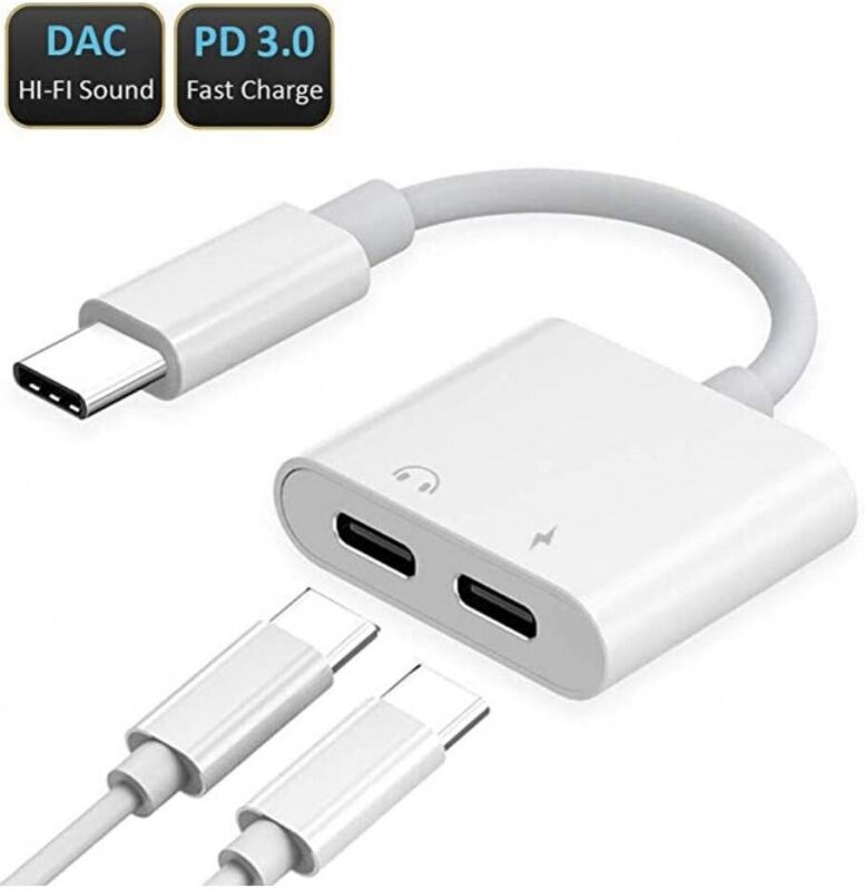 Nm Cabo Adaptador Usb Tipo C Para Carga E Áudio