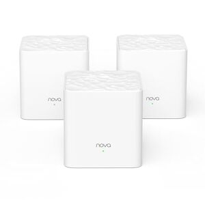 Tenda Nova MW3 Mesh WLAN System AC1200 Dual Band WLAN Mesh System empfohlen für Häuser mit 2-4 Schlafzimmern 6X Ethernet Port Ersetzt WLAN Router & Repeater Kompatibel mit Alexa 3Pack