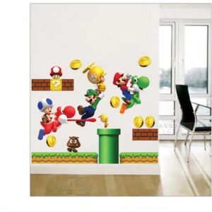 Pakke til Nintendo New Super Mario Bros Build A Scene Peel and Stick Wall Decor Soveværelse Decor Decal Super Mario Sticker