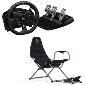 Logitech G923 Volant de Course et Pédales, Retour de Force TRUEFORCE, Pédales Sensibles à la Pression et Playseat Challenge X Édition - Publicité