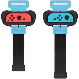 AiMok [2 Pièces] Bracelet Wristbands Compatible avec Nintendo Switch Just Dance 2021 2020 2019, Elastique Réglable Poignet pour Joy Con, Deux tailles pour Adulte et Enfant - Publicité