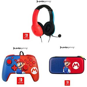 PDP Casque LVL40 Stereo pour Nintendo Switch Bleu & Rouge & PDP Faceoff Deluxe & PDP Slim Travel Case Deluxe - Publicité