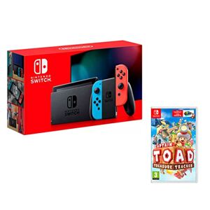 Nintendo Switch Rouge/Bleu Néon 32Go Pack + Captain Toad: Treasure Tracker - Publicité